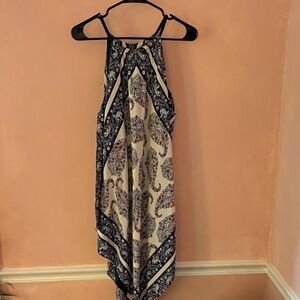 Cato Navy and Cream Paisley Halter Maxi Dress